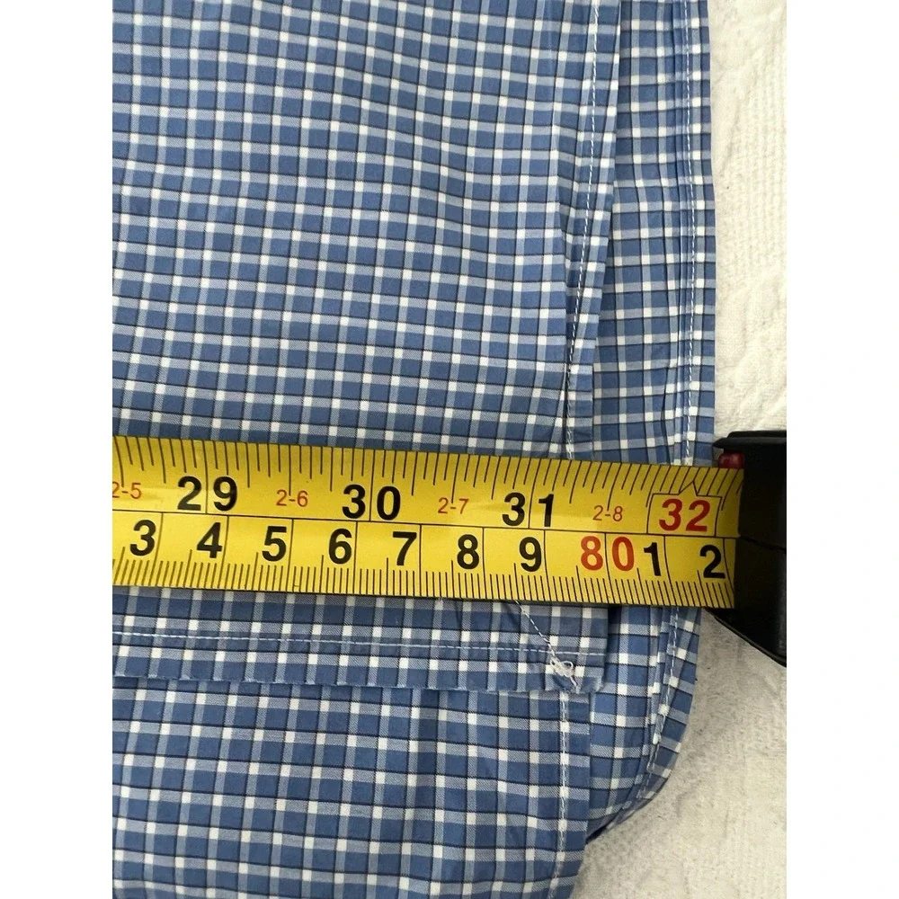 Polo Ralph Lauren Shirt Mens XXL Blue White Gingham Cotton Button Down Pony